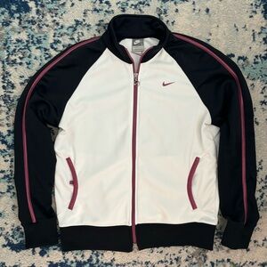 Vintage Nike Jacket Womens Large Pink Y2K Cute Track Jacket Full Zip